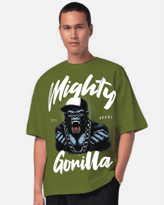 Mighty Gorilla Olive Urban Oversized T-Shirt for Men