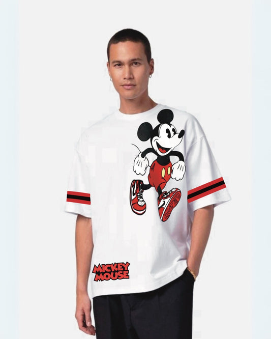 Mickey Mouse White Urban Oversized T-Shirt for Men(*)