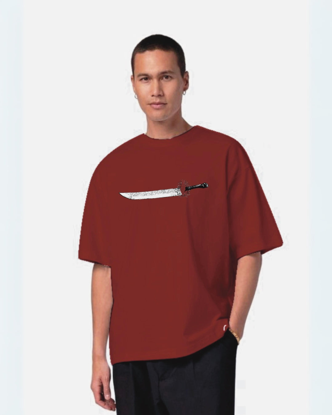 Toji Katana Red Urban Oversized T-Shirt for Men