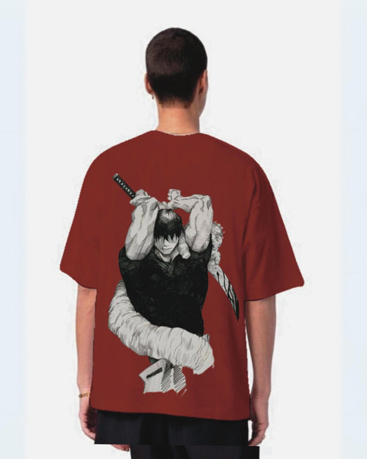Toji Katana Red Urban Oversized T-Shirt for Men