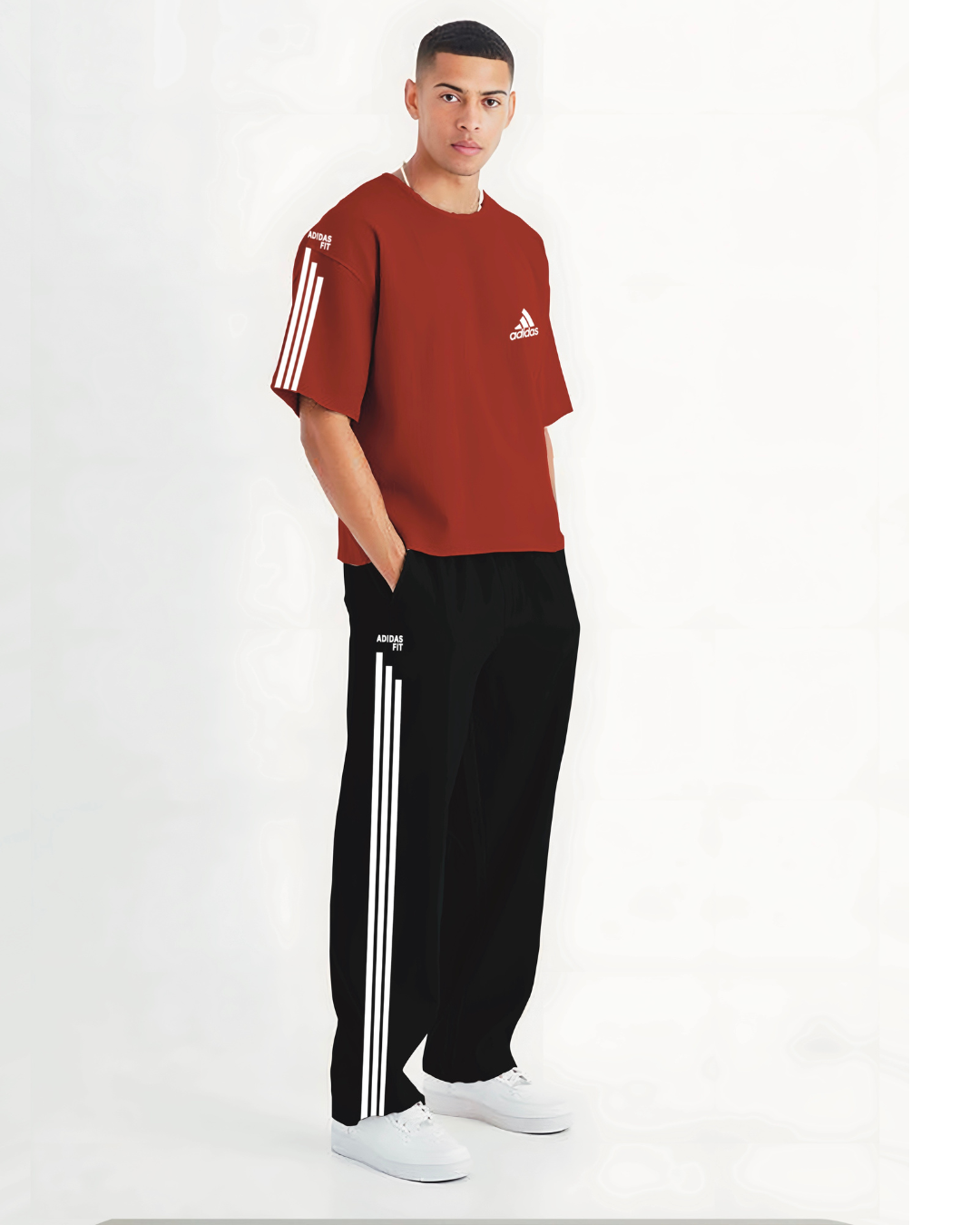 MEN ADDIDAS EDITION CORDSET RED AND BLACK(*)