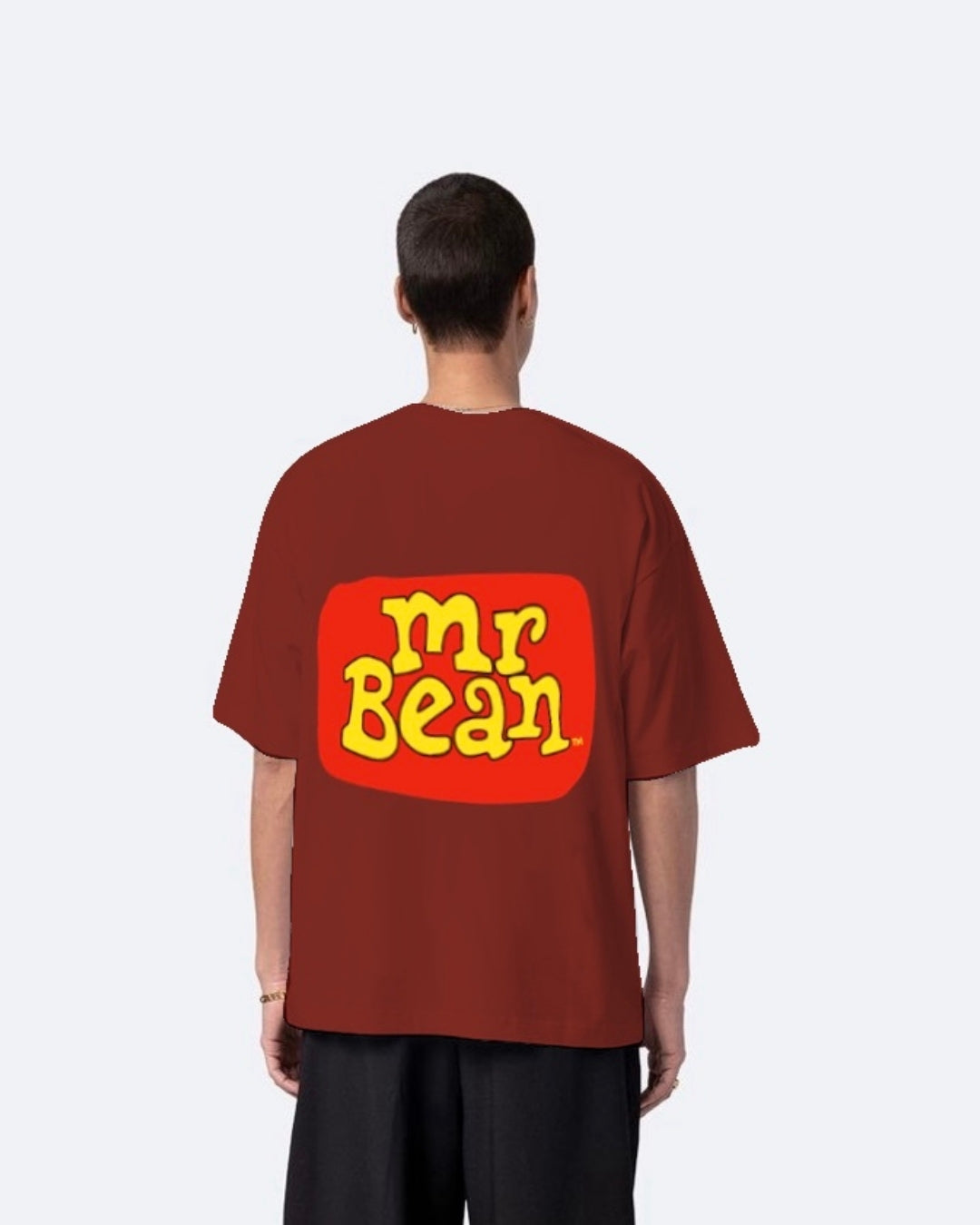 Mr Bean Red Urban Oversized T-Shirt for Men