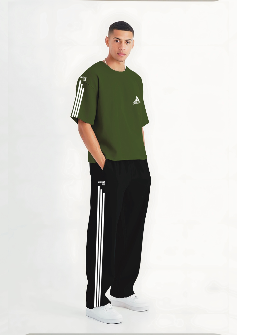 MENADDIDAS EDITION CORDSET OLIVE AND BLACK(*)
