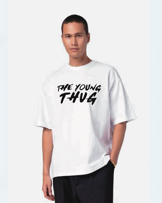 Young Thug White Urban Oversized T-Shirt for Men