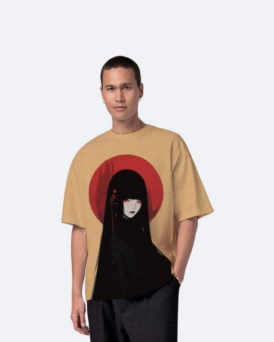 Mysterious Gurl Beige Urban Oversized T-Shirt for Men(*)