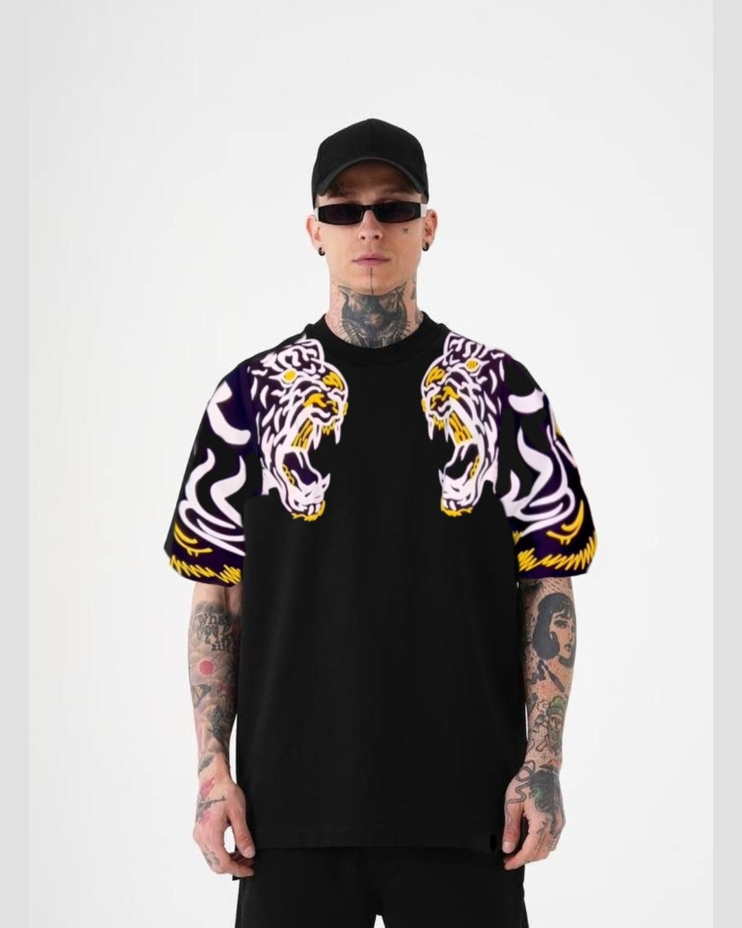 TWO FACED TIGER UNISEX EXCLUSIVE OVERSIZED TEE - BLACK(*)