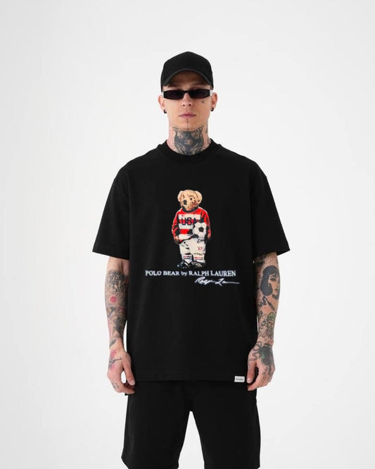 Football teddy Unisex Exclusive Oversized Tee - Black(*)