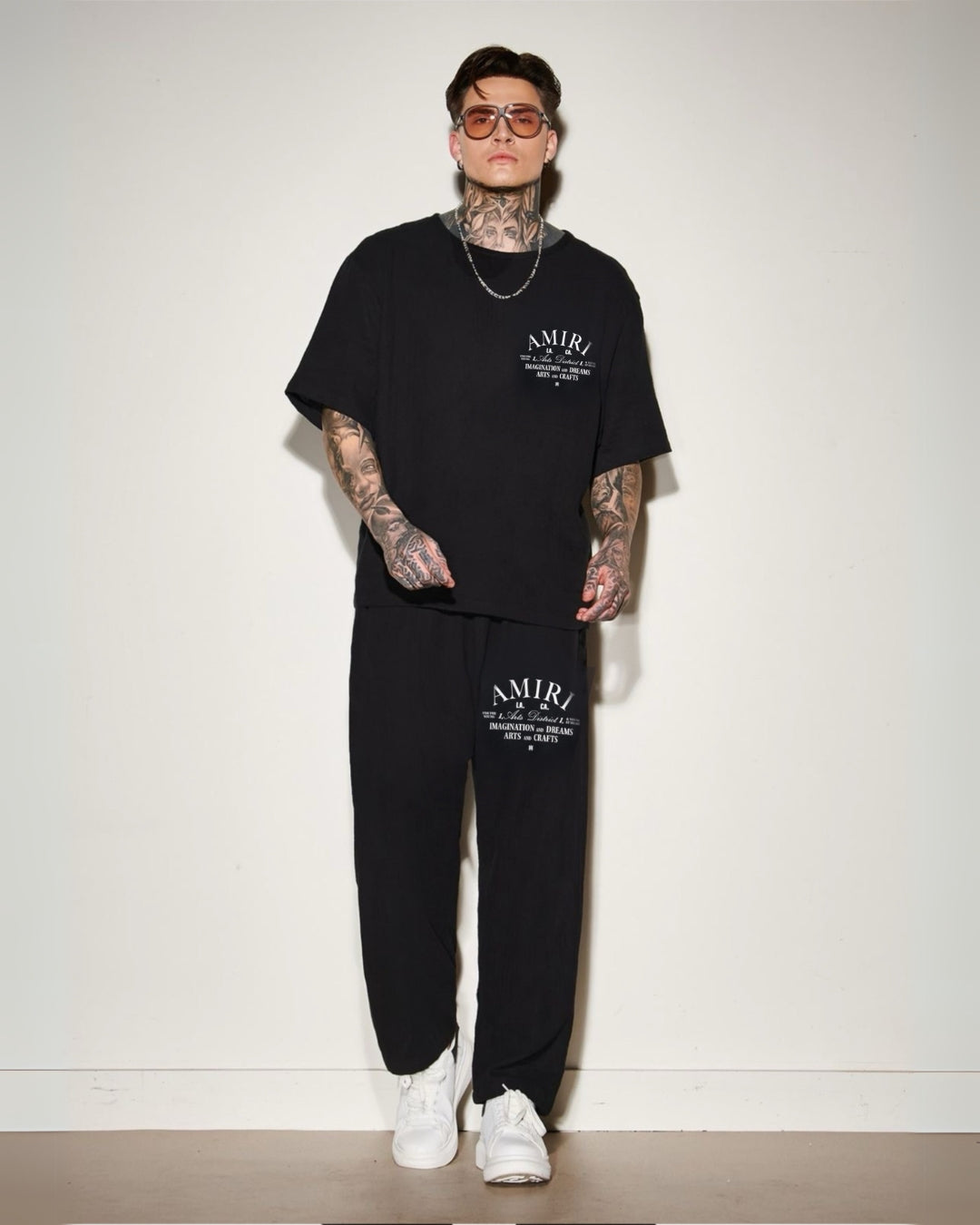 MEN AMIRI LOGO OVERSIZED CORD SET - BLACK AND BLACK(*)
