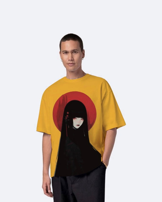 Mysterious Gurl Yellow Urban Oversized T-Shirt for Men