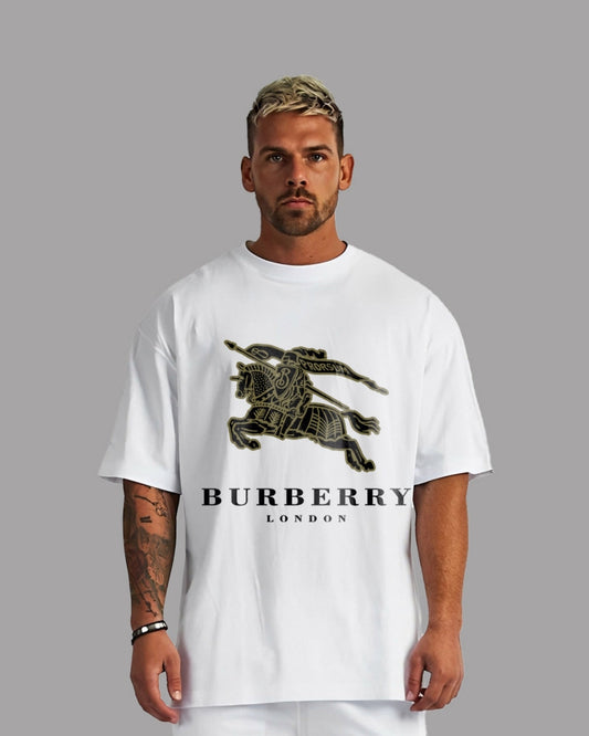 BUR'BERRY UNISEX EXCLUSIVE OVERSIZED TEE - WHITE