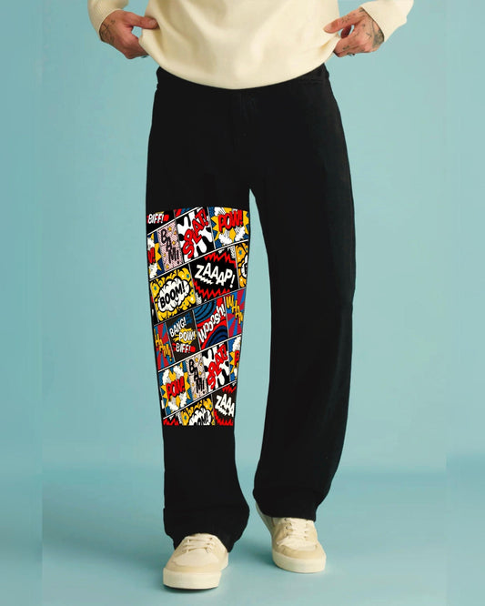 Retro-Inspired Men's Black Cotton Pant