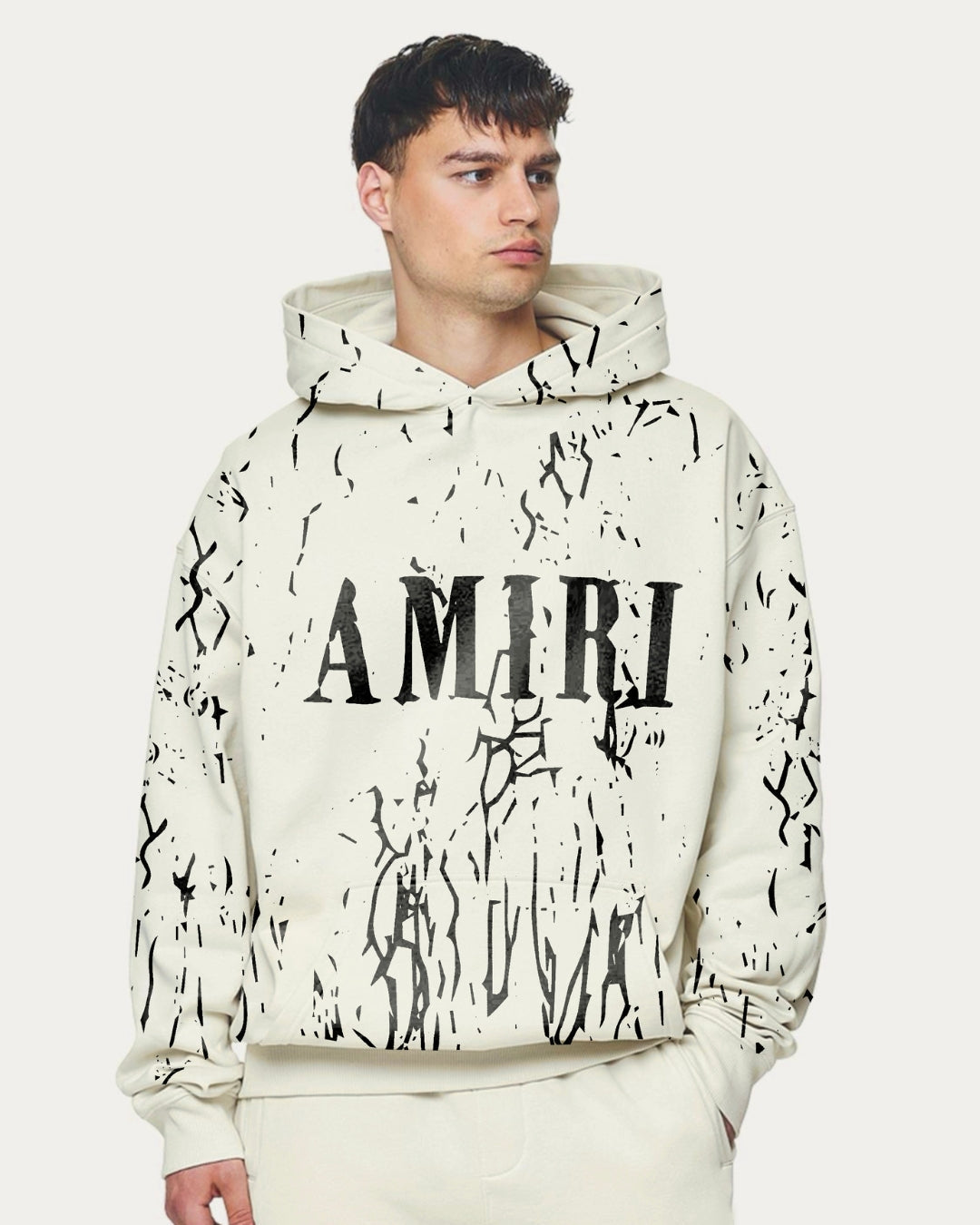UNISEX WHITE OVERSIZED HOODIE - AUJLA AMIRI