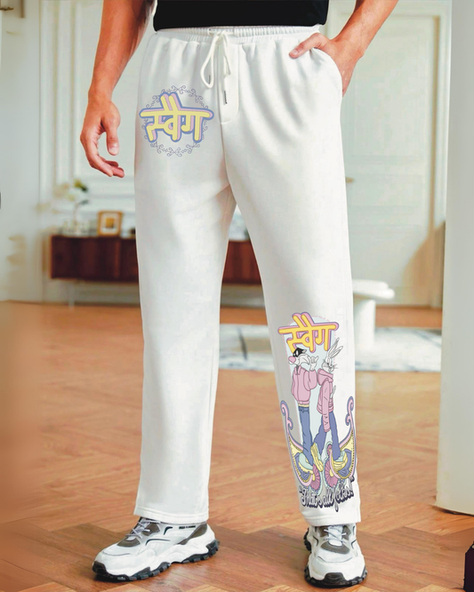 MENS WHITE COTTON PANT - SWAG(*)