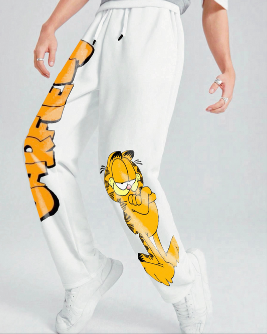 Men's White Cotton Pant - Garfield(*)