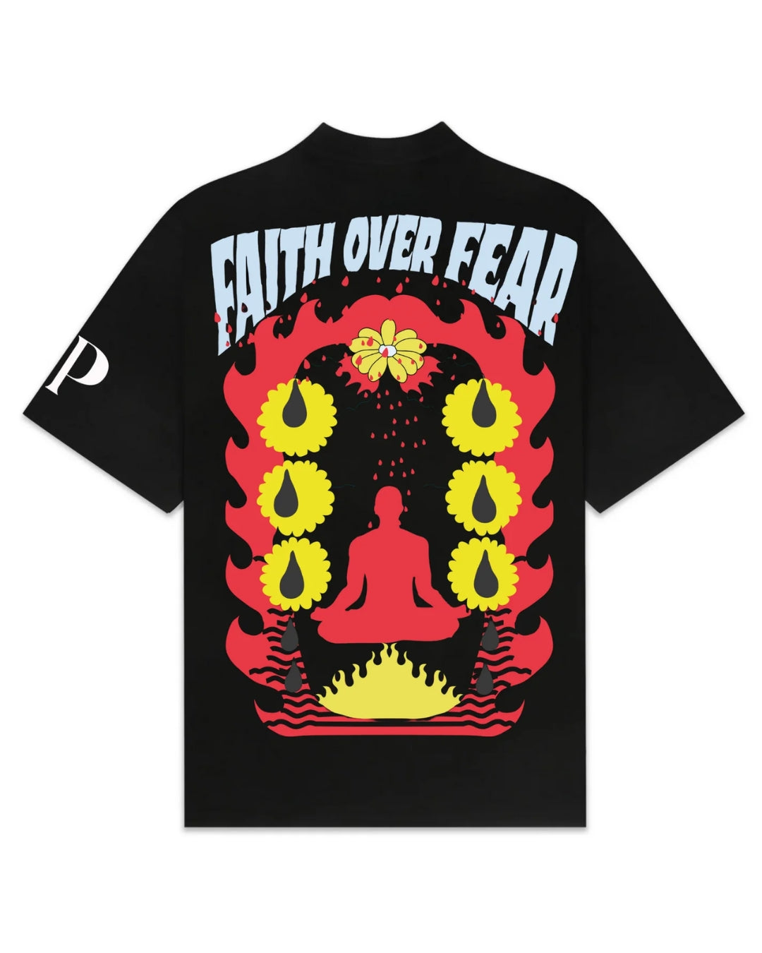 Faith Over Fear Black Urban Oversized T-Shirt for Men