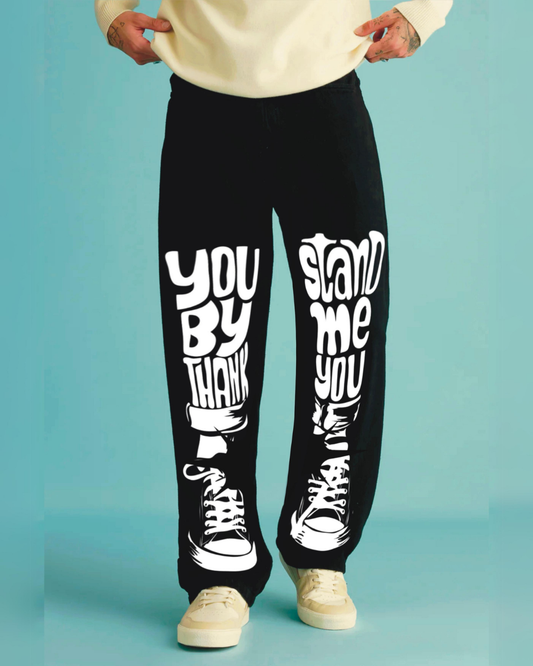 Men's Stand By Me Black Cotton Pants(*)