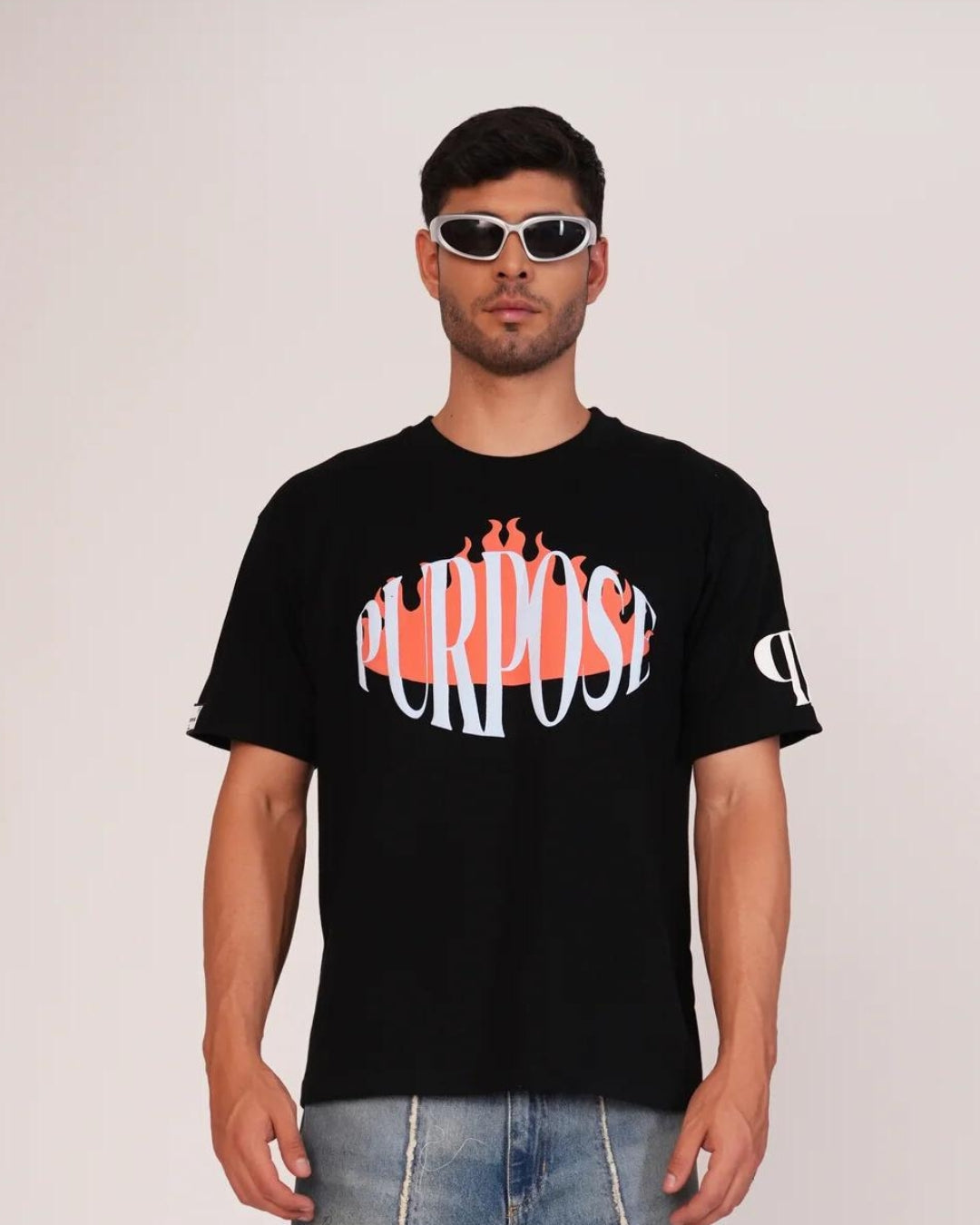 Faith Over Fear Black Urban Oversized T-Shirt for Men