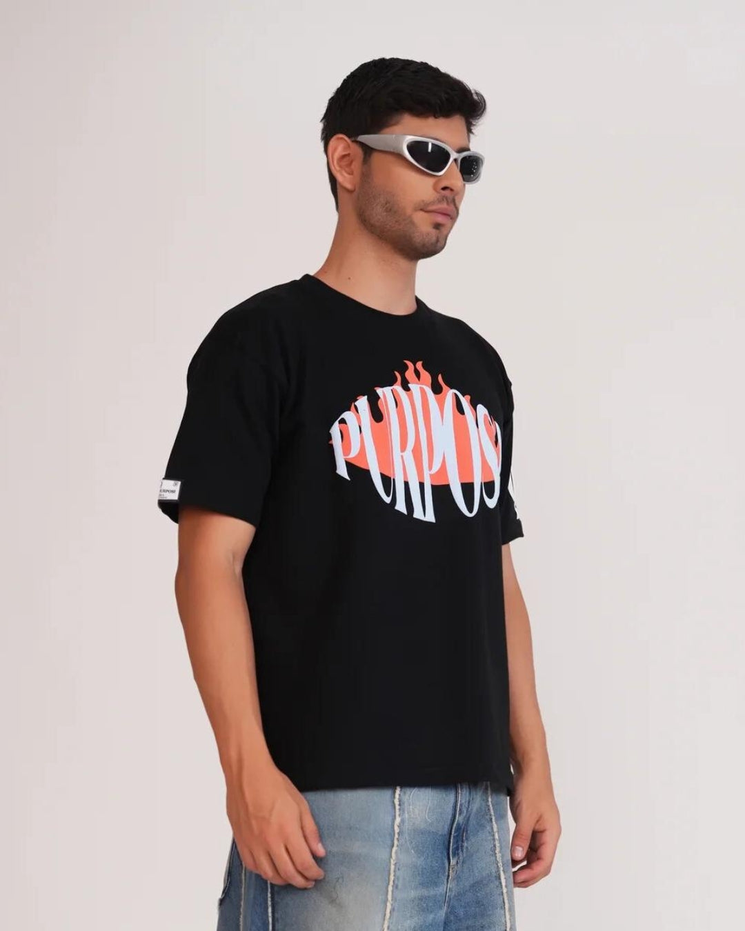 Faith Over Fear Black Urban Oversized T-Shirt for Men