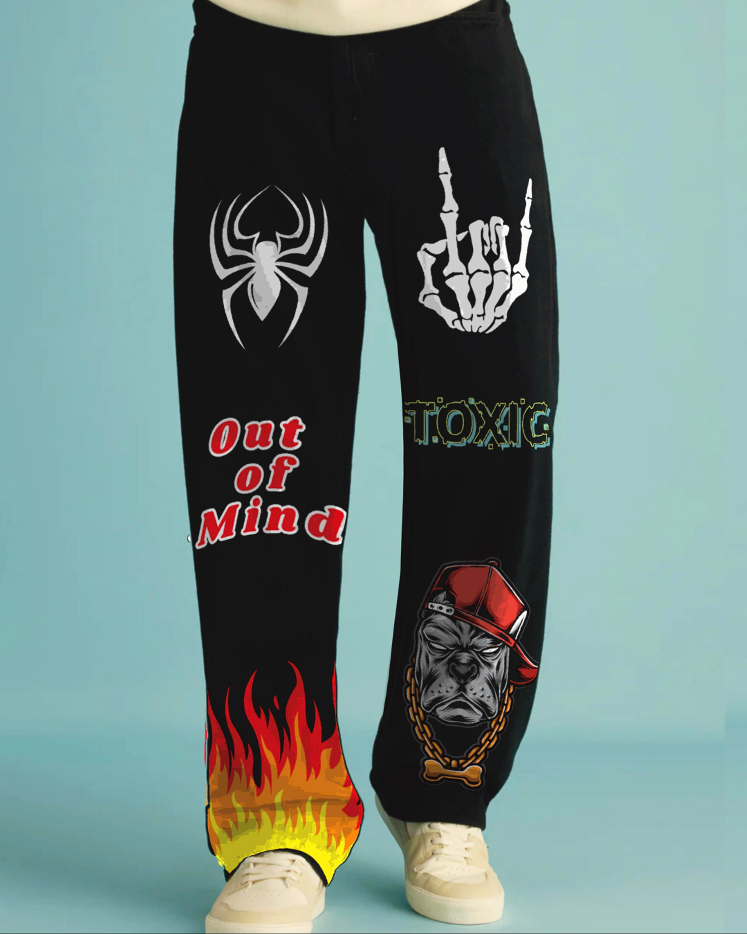 Men's Black Cotton Pant - Fire Toxic(*)