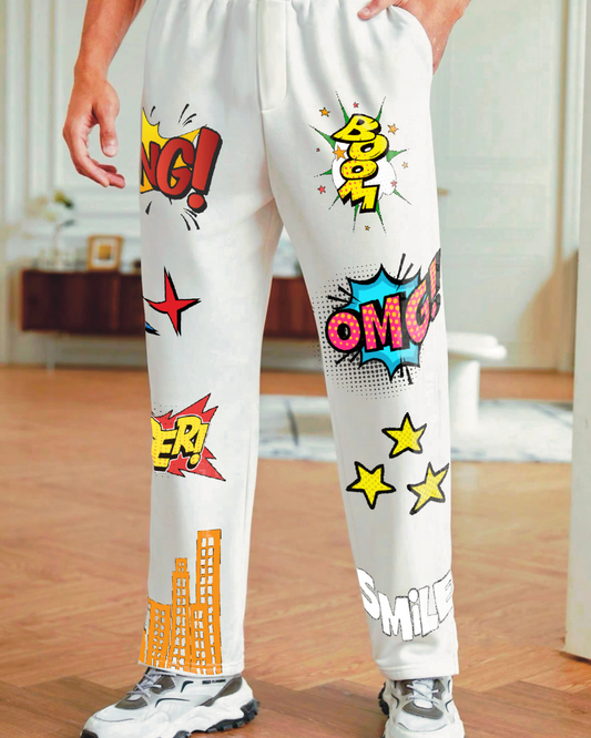 Men's White Cotton Pant - Bang(*)