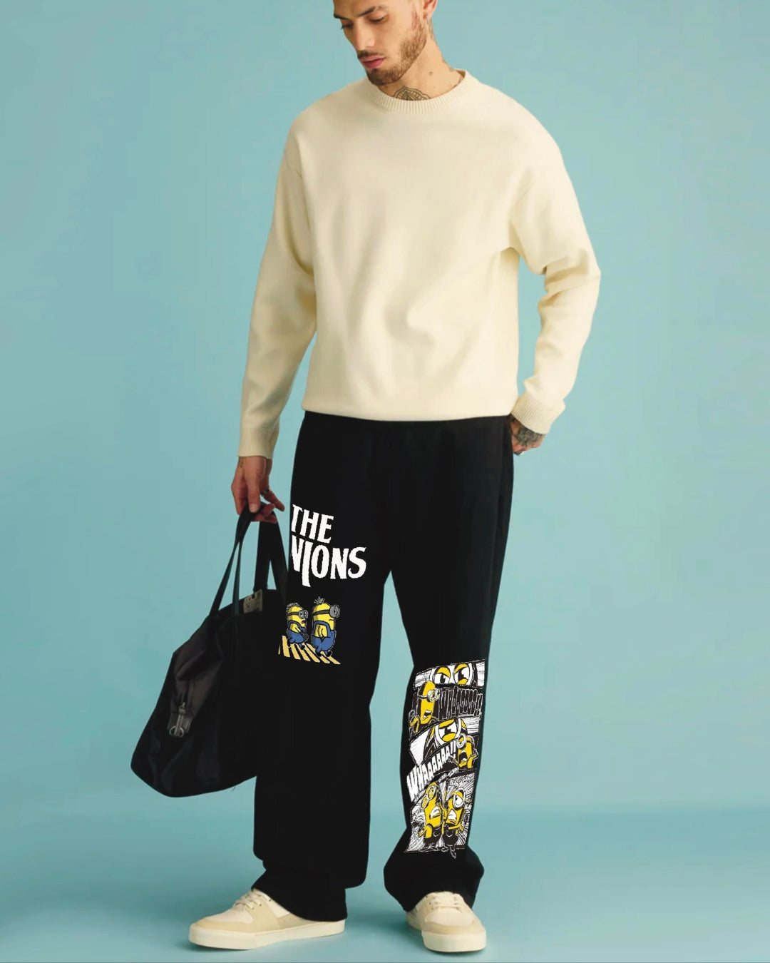 Men's Black Cotton Pant - The Minions(*)