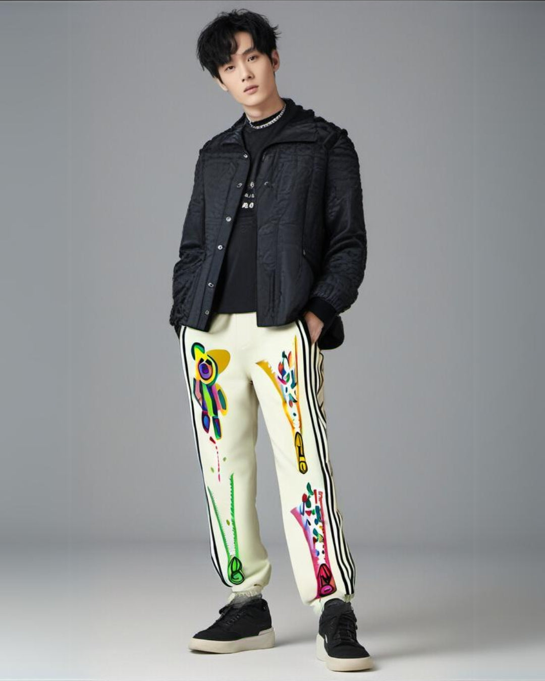 MEN'S WHITE COTTON PANT - TEDDY ACCENT(*)