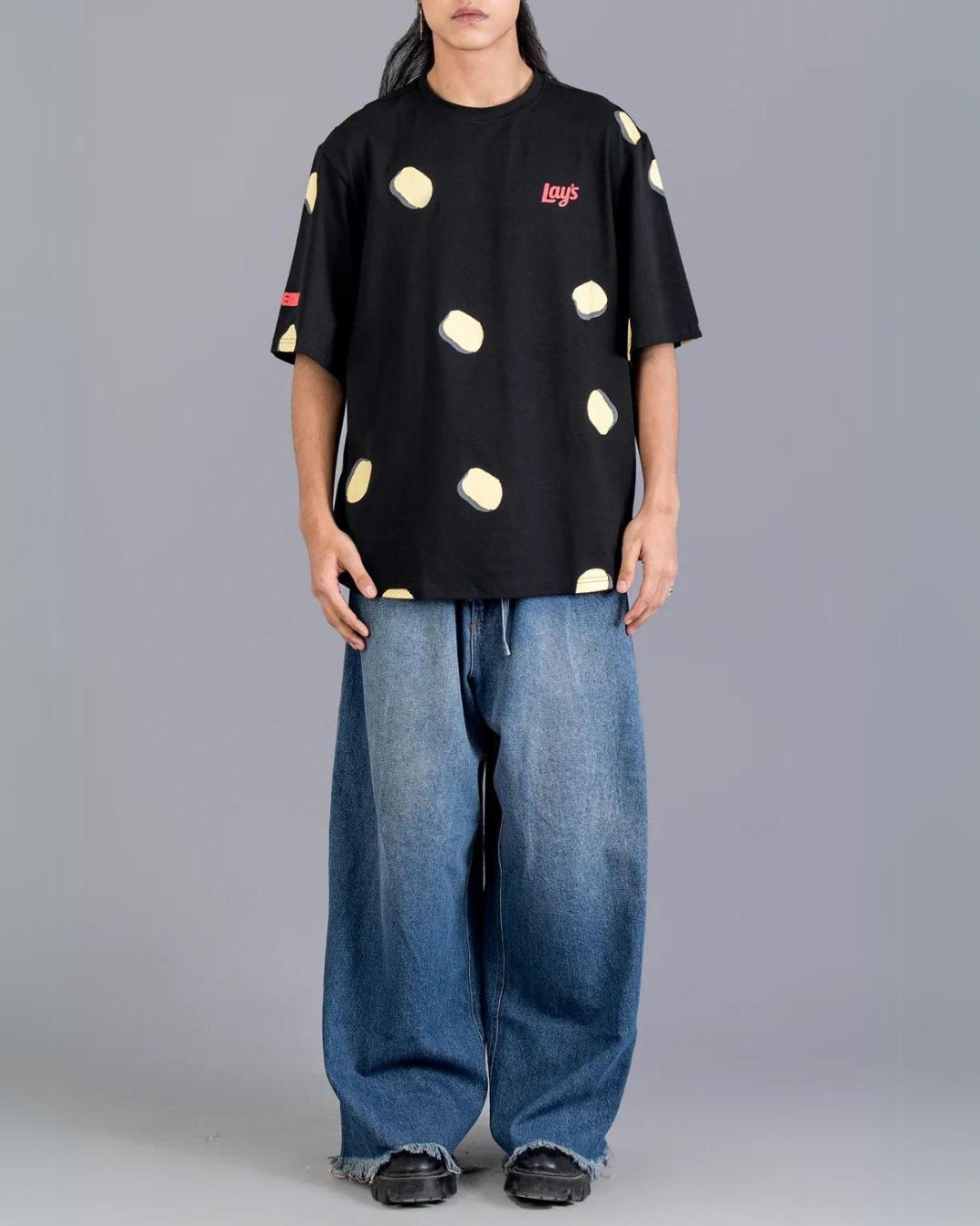Lays Black Urban Oversized Unisex T-Shirt
