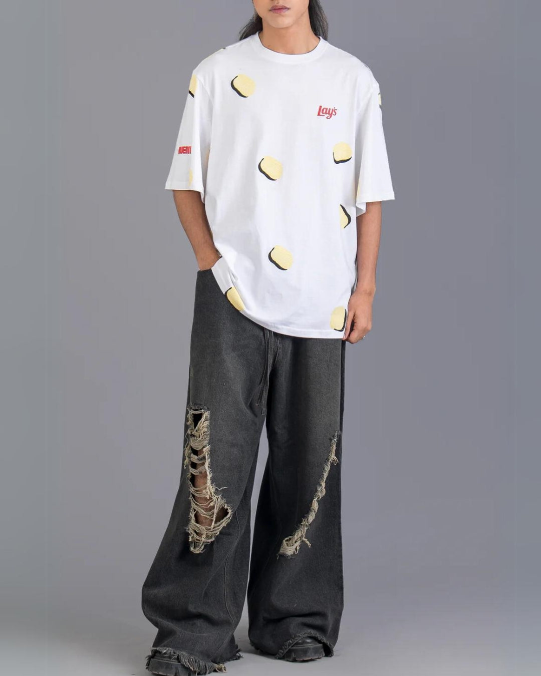 Lays White Urban Oversized Unisex T-Shirt