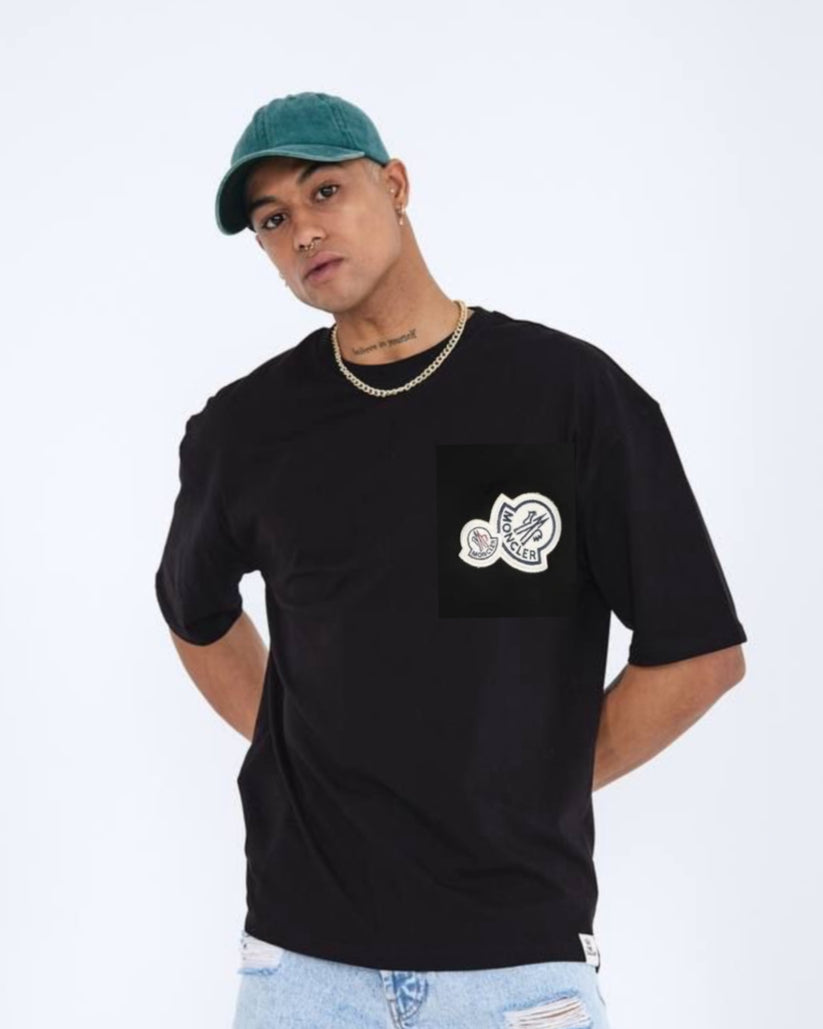 MONCLER COTTON T-SHIRT - BLACK(*)