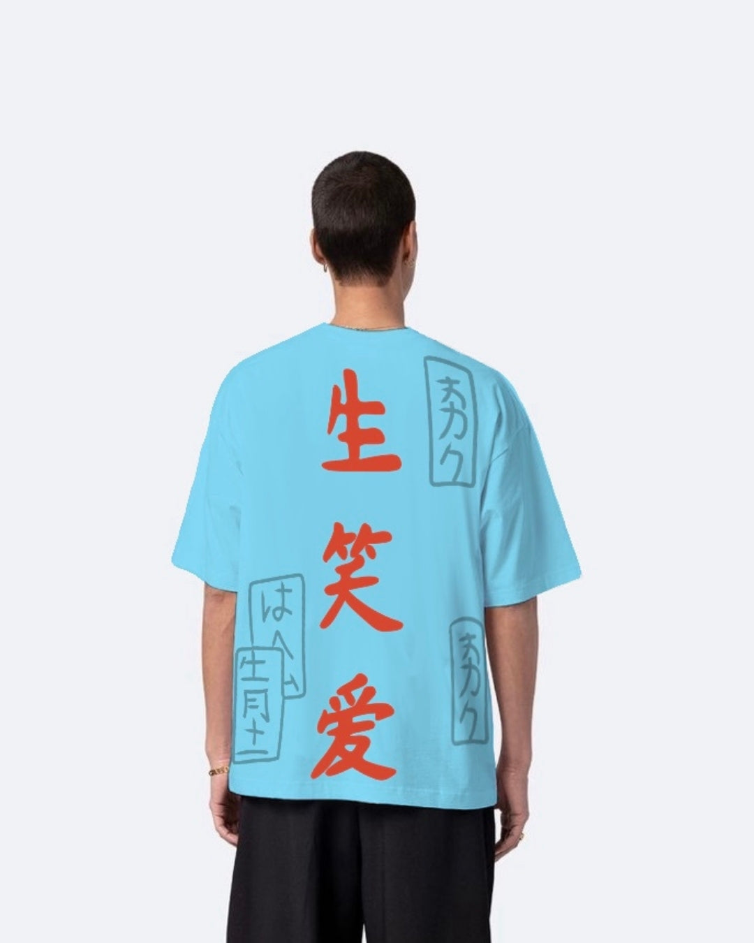 ROBOT BLUE URBAN OVERSIZED T-SHIRT FOR MEN(*)