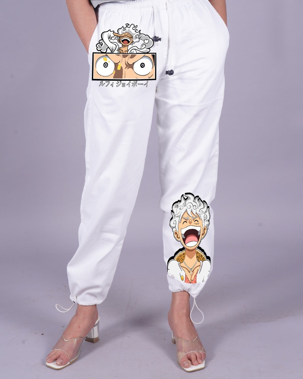 Femme Gear 5: Female White Adjustable Cargo Pants(*)