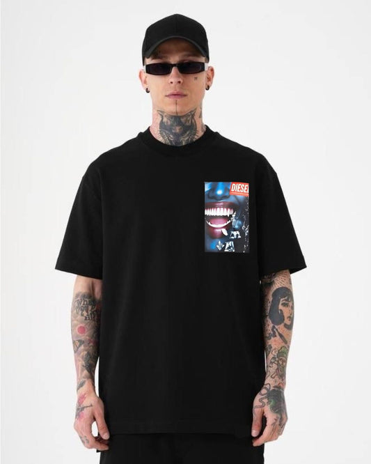 Loud Smile Unisex Exclusive Oversized Tee - Black