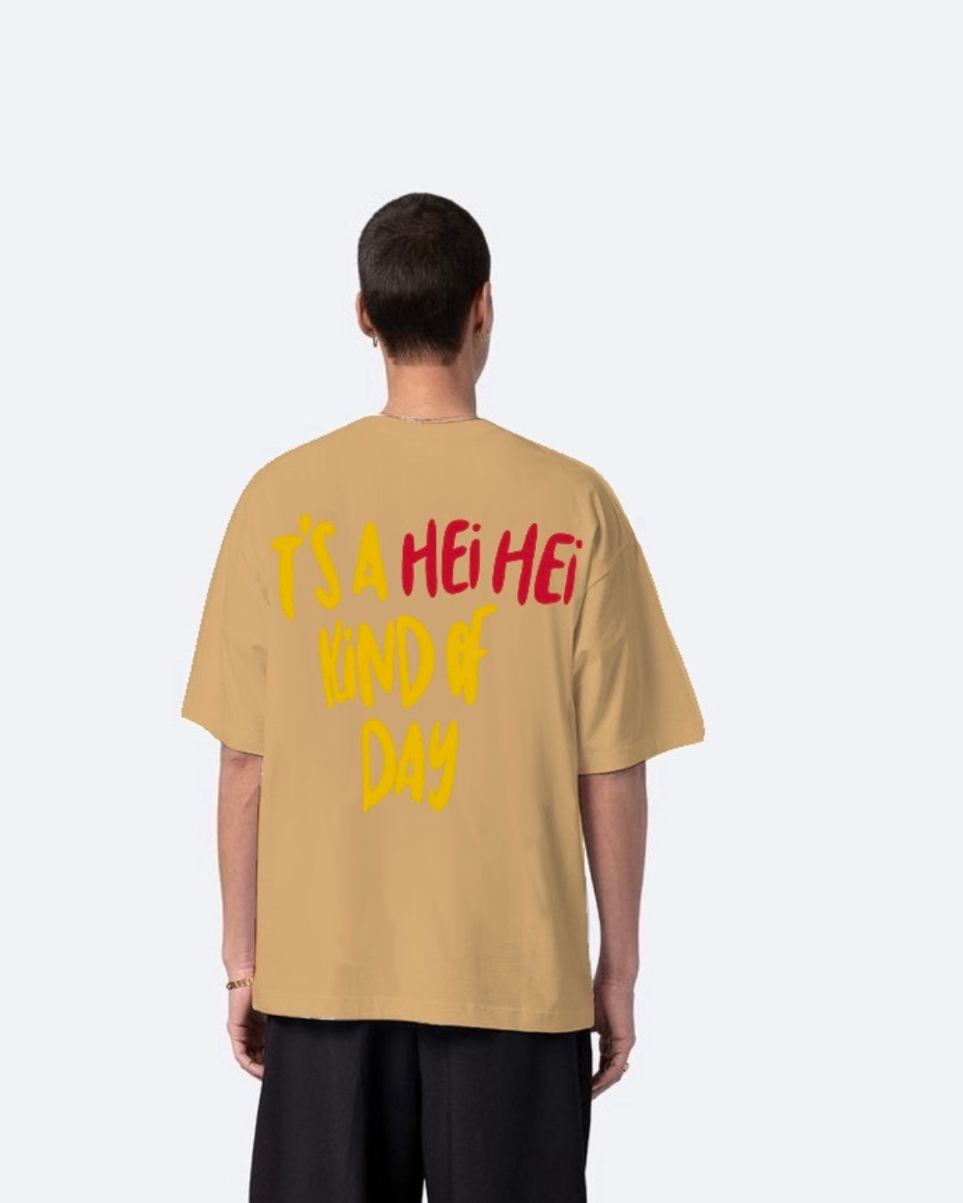 Hen Beige Urban Oversized T-Shirt for Men