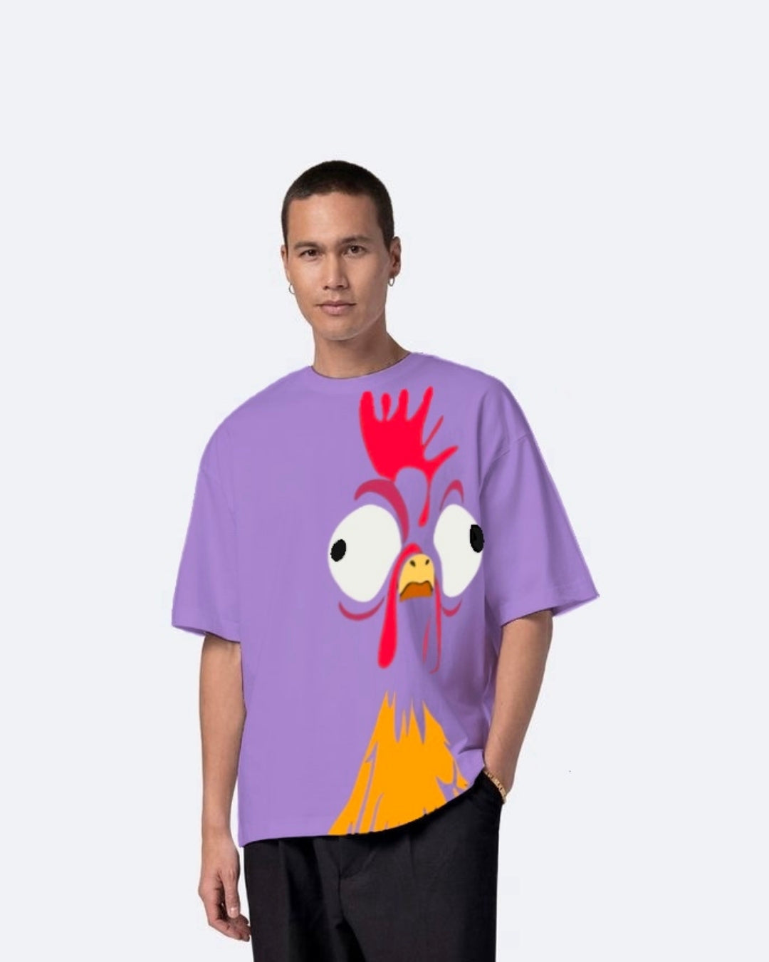 Hen Purple Urban Oversized T-Shirt for Men