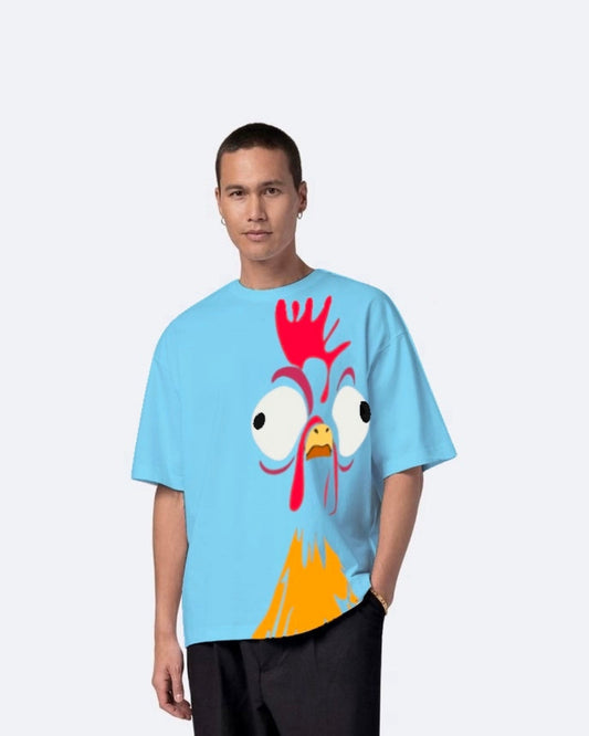 Hen Blue Urban Oversized T-Shirt for Men