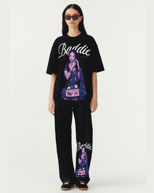 WOMEN'S BADDIE CORE CORDSET ( BLACK AND BLACK )