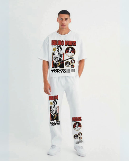 MEN'S BRUNO-MARS  OVERSIZED CORDSET (WHITE AND WHITE)
