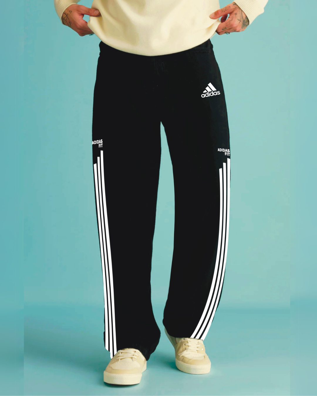 MEN'S BLACK COTTON PANT - ADDIDAS EDITION(*)