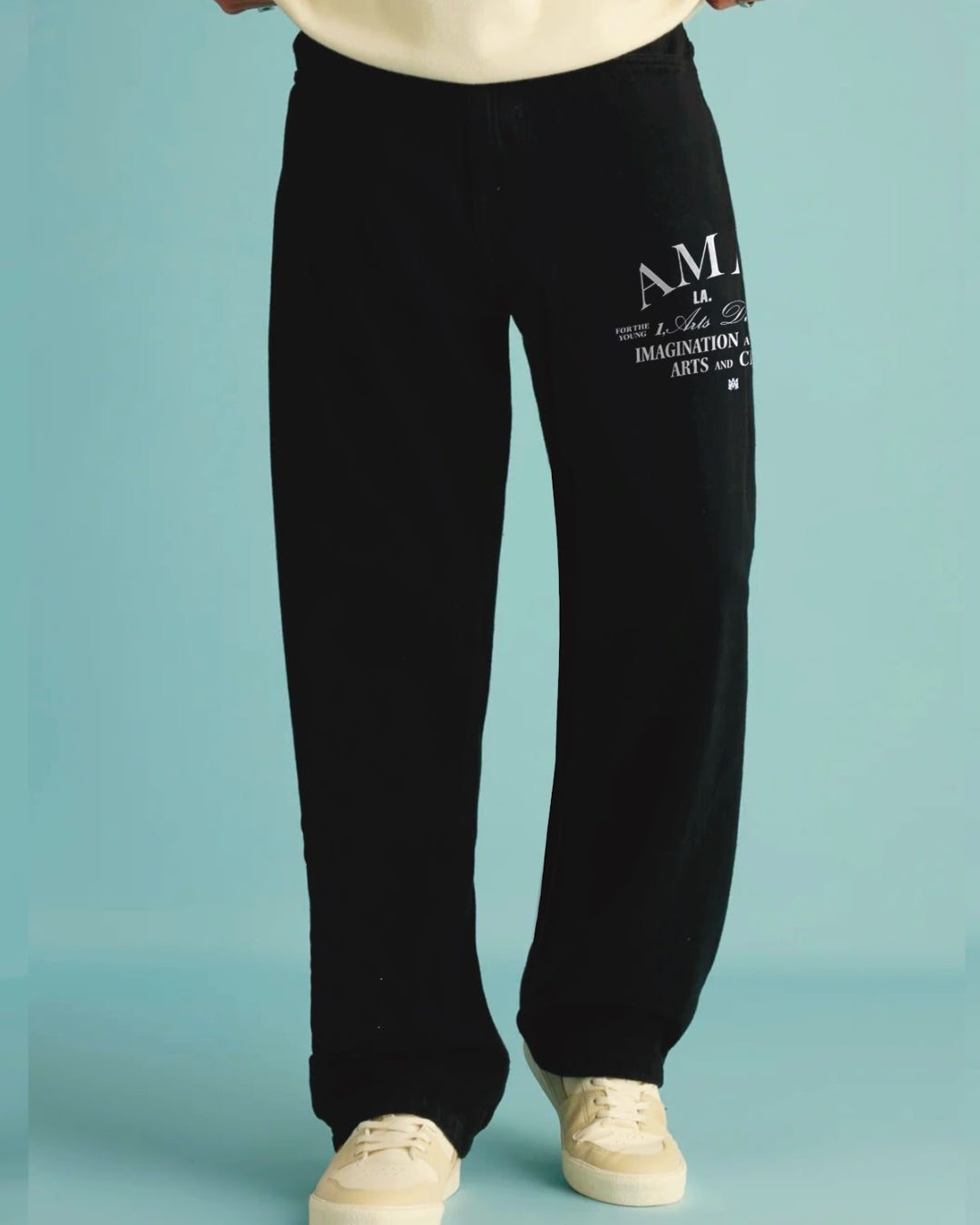 MEN'S BLACK AMIRI LOGO COTTON PANT(*)