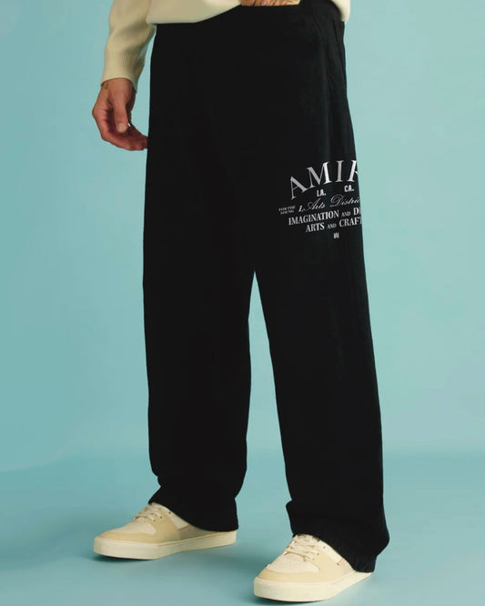 Men's Black Amiri logo Cotton Pant(*)
