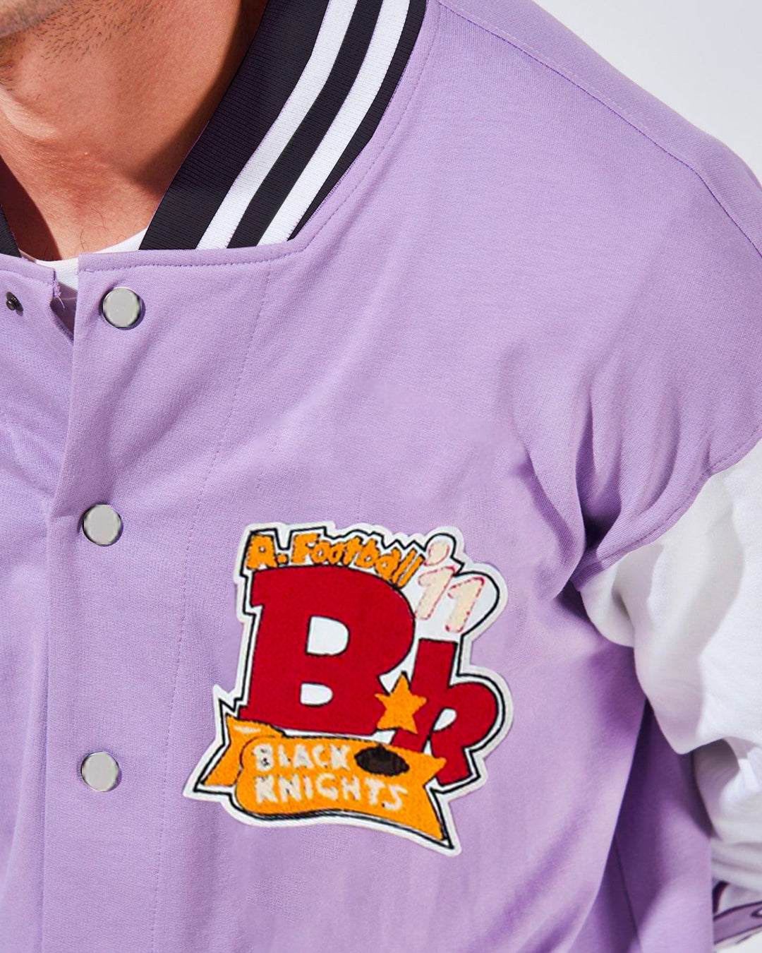 Vintage Vibe: Men's Purple Letterman Jacket