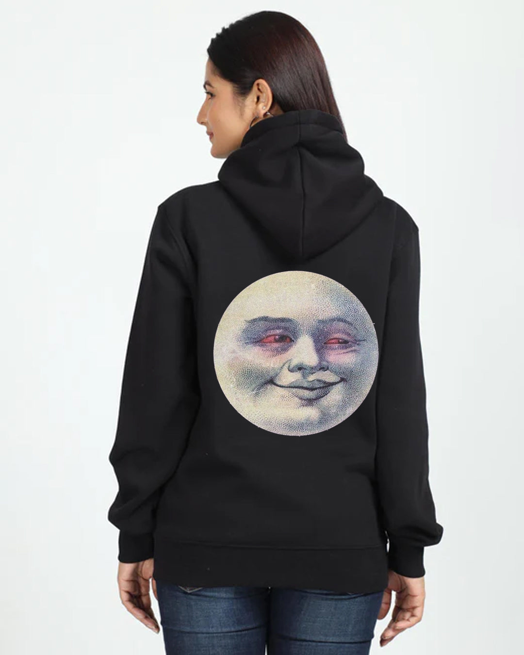 Moonshine Magic: Women's Oversized Black Hoodie