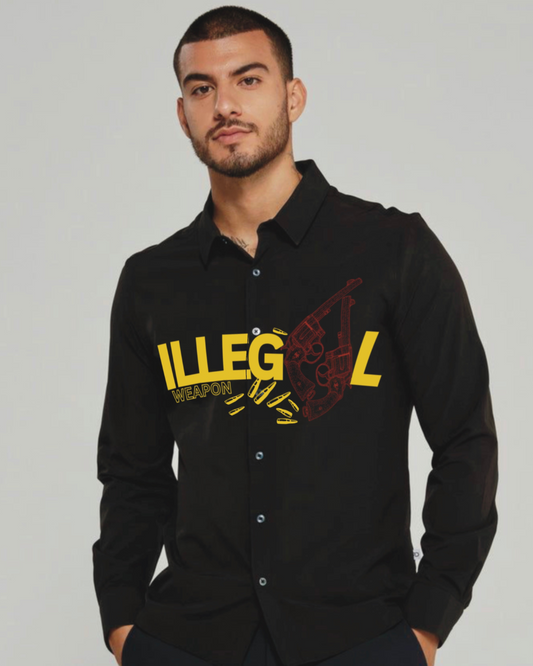 Gangster mafia full sleeve black shirt