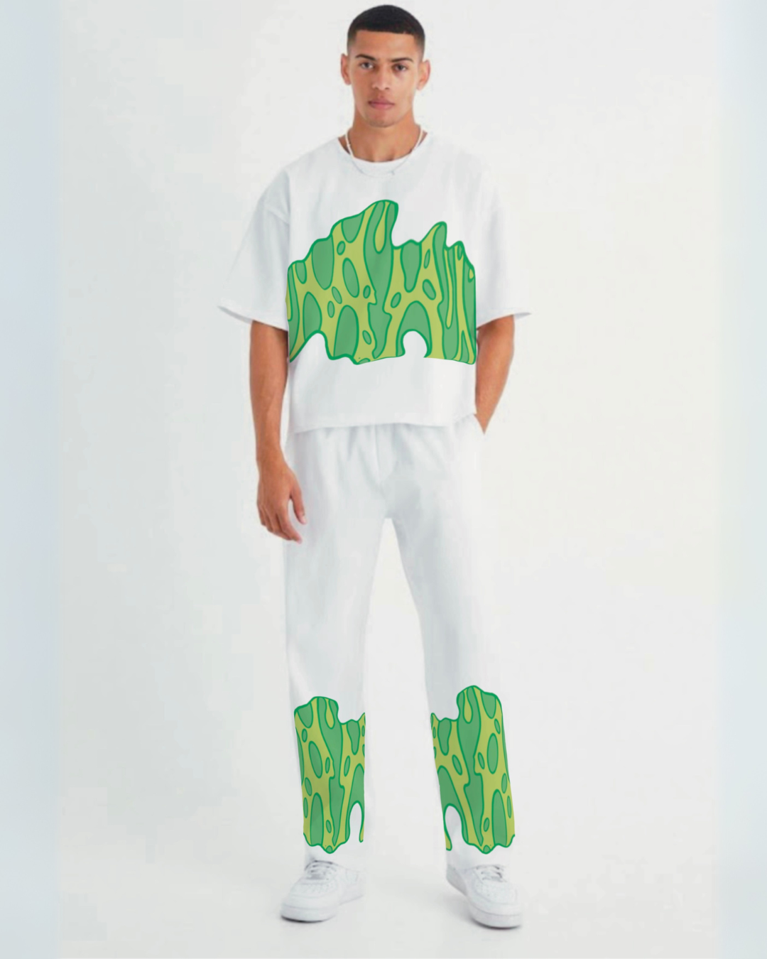 MEN GREEN FIRE CORDSET WHITE AND WHITE(*)
