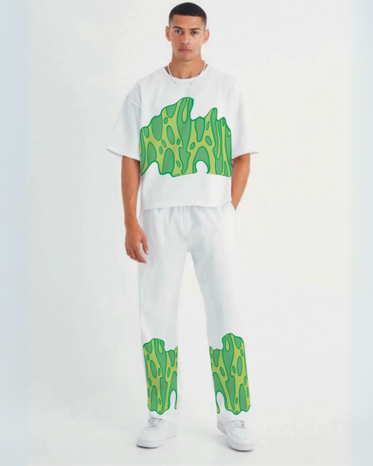 Men Green Fire cordset white and white(*)