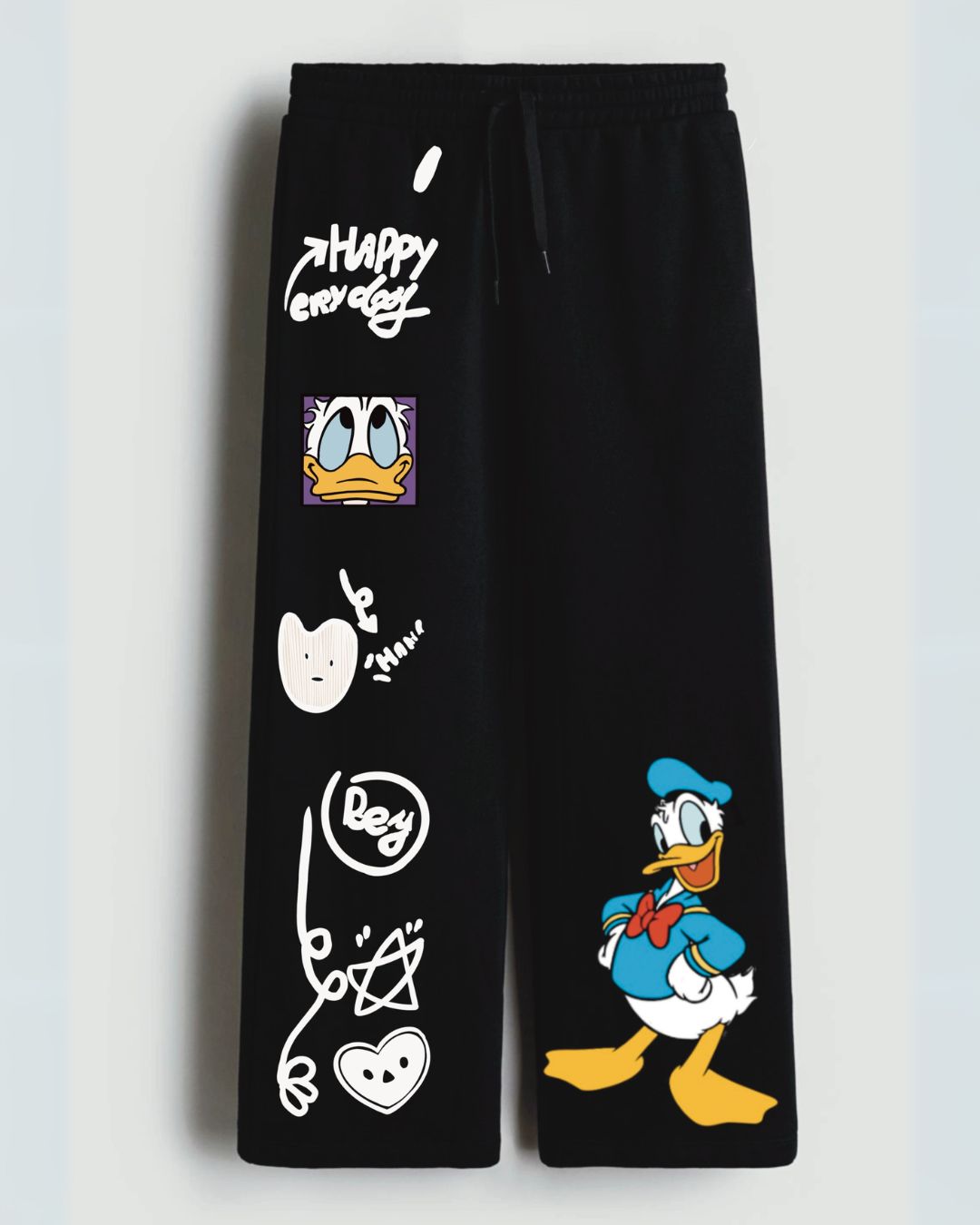 HAPPY BEY DUCK BLACK COTTON PANT(*)