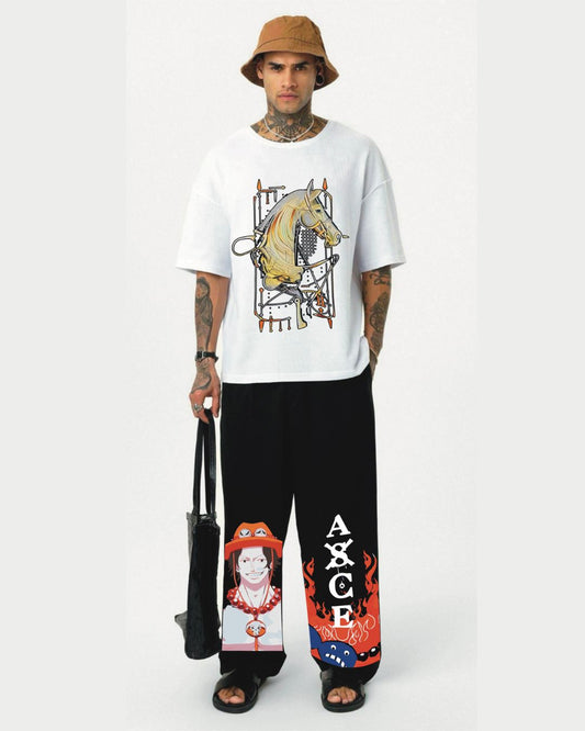 Hermess Horse tee white ace pants (white and black)(*)