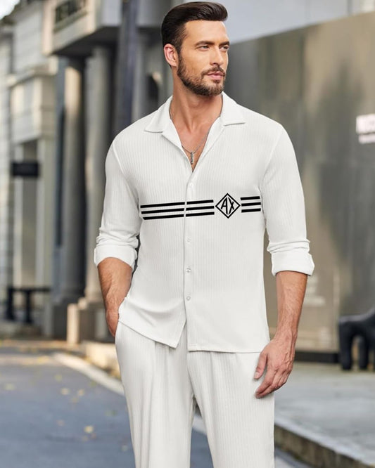 MEN'S 3 LINER AX SHIRT(WHITE)
