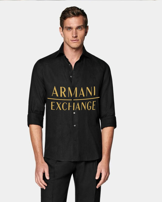 MEN'S BOLD ARMANI SHIRT(BLACK)