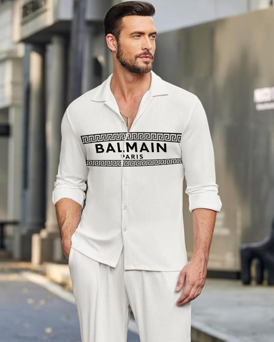 MEN'S CODED BALMAIN SHIRT(WHITE)